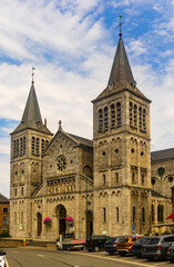 Fototapeta na wymiar The historic Notre-Dame de la Visitation Church in Rochefort, Wallonie, Ardennes, Belgium