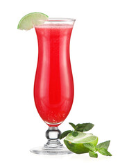 Glass of cold watermelon fresh isolated on white background