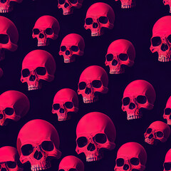 Artsy skater rock metal skull seamless infinite pattern