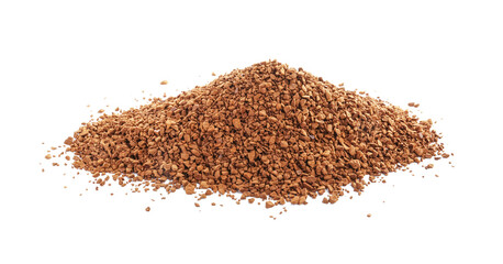 Heap of aromatic instant coffee isolated on white