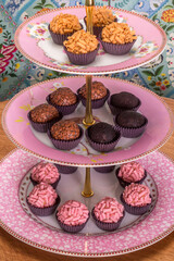 Brigadeiro. Typical Brazilian sweet. Many types of brigadiers together.