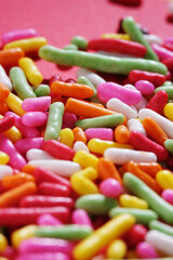 Colourful colour rice sprinkle use in baking and decorate dessert