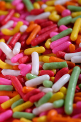 Colourful colour rice sprinkle use in baking and decorate dessert