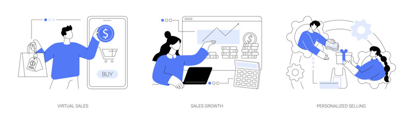 Sales manager abstract concept vector illustrations.