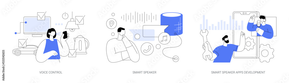 Poster speech recognition technology abstract concept vector illustrations.