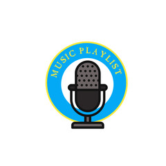 music playlist, Podcast, radio broadcast, Line art vector illustration