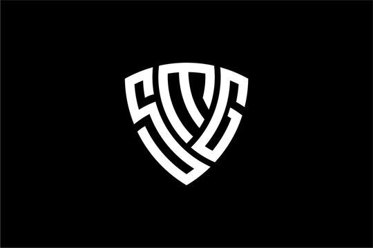 SMG creative letter shield logo design vector icon illustration
