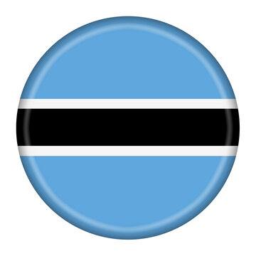 Botswana flag button 3d illustration with clipping path