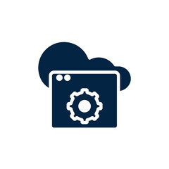 Cloud service and network icon. Simple element illustration. Cloud service and network concept outline symbol design.