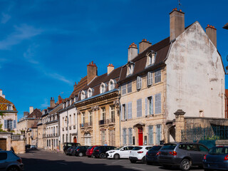 Obraz premium Traditional buildings in the Old town of Dijon - Burgundy, France