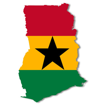 recommend clip art: Ghana map with clipping path to remove shadow 3d illustration