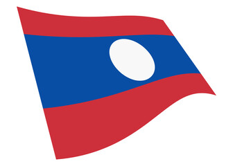 A Laos waving flag 3d illustration with clipping path