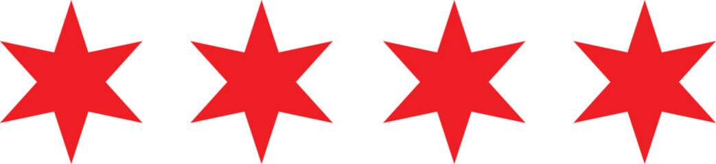Naklejka premium Stars from Chicago Flag
