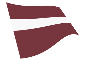 Latvia waving flag 3d illustration with clipping path