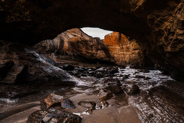 Oregon coast beach cave.