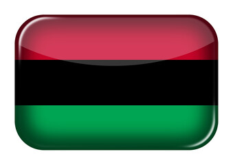 African American web icon rectangle button with clipping path 3d illustration