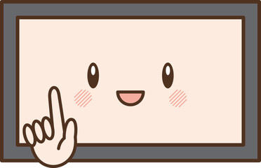 人差し指を立てるテレビ
