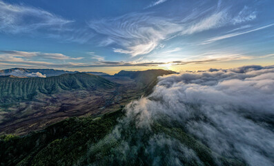 Sunrise view of Bromo, Top hill view From Bromo a wonderful scenery in dramatic hill