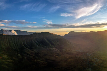 Sunrise view of Bromo, Top hill view From Bromo a wonderful scenery in dramatic hill