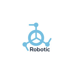 robotic logo design vector templet, 