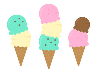 アイスクリーム　3段　2段