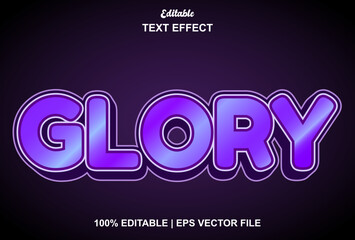 glory text effect with 3d style and editable.