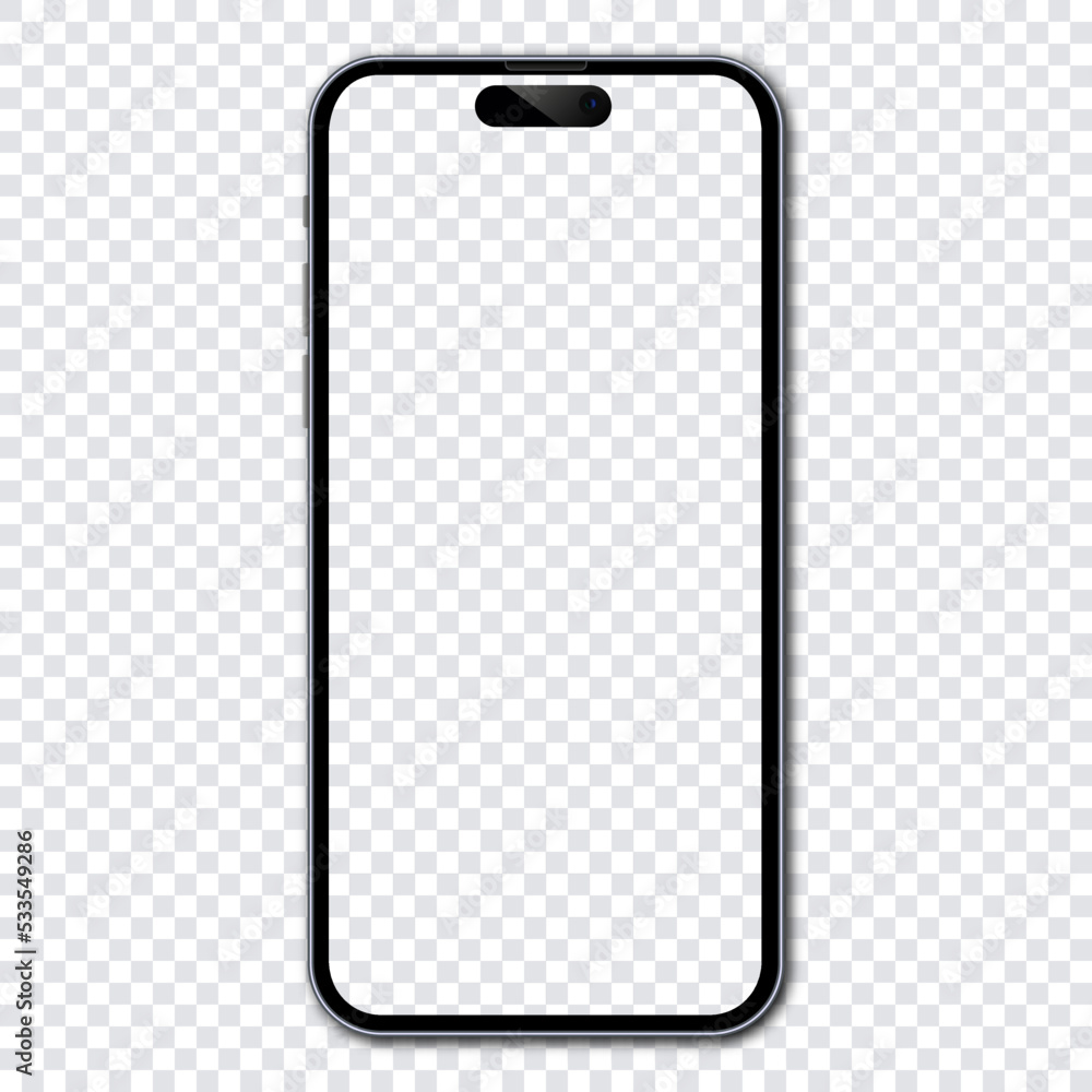 Poster realistic smartphone mockup. vector smart phone mockup for ui ux presentation.