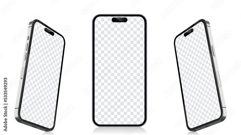 Poster realistic smartphone mockup. vector smart phone mockup for ui ux presentation.
