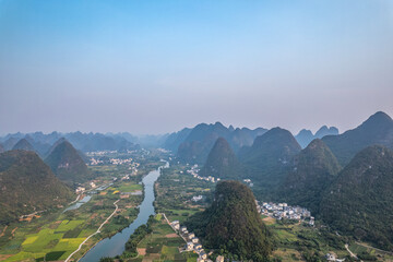 beautiful mountain and river scenery in Guilin Guangxi China