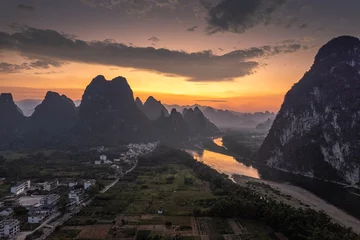 Foto op Plexiglas Guilin beautiful mountain and river scenery in Guilin Guangxi China