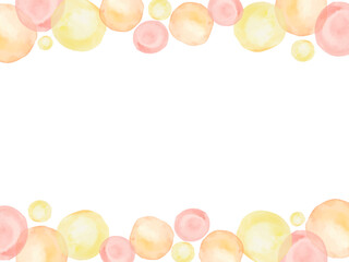 透明水彩で描いた可愛いドットのフレームイラスト