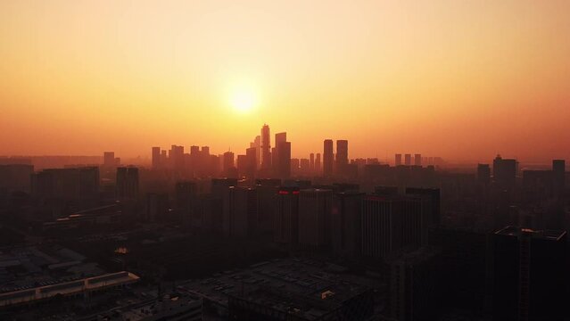 sunrise over the city