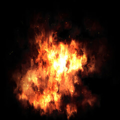 Fototapeta na wymiar Fire element with sparks