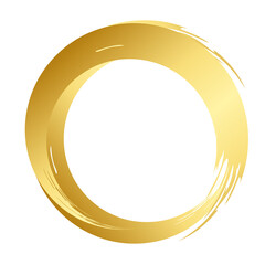 Brush stroke and gold circle element