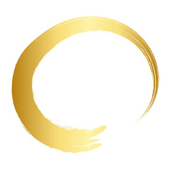 Brush stroke and gold circle element