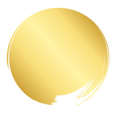 Brush stroke and gold circle element