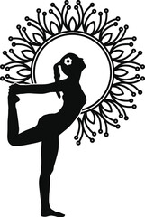 Yoga Girl Pose With Beautiful Mandala