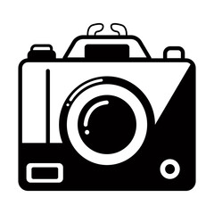 Camera With Beautiful Floral Silhouette Vector