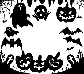 ハッピーハロウィーン　シルエットセット　文字なし