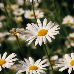 Obraz premium Daisy seamless pattern. 3Dillustration, 3D rendering.