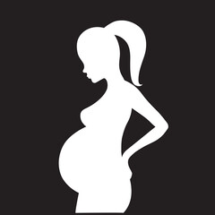 Beautiful pregnant woman. Vector illustration.