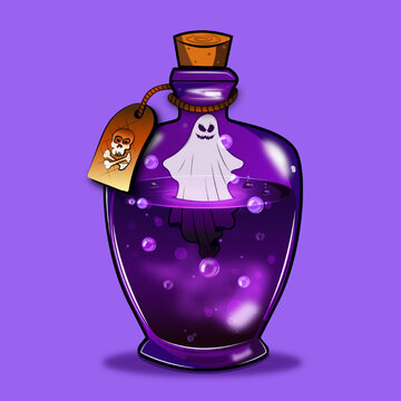 recommend clip art: Evil magic potion bottle with an evil spirit inside.