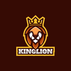 Vector Logo Illustration King Lion E Sport and Sports Style