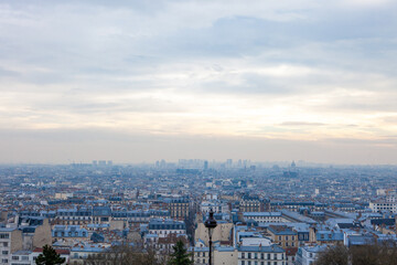 Fototapeta na wymiar a view of Paris from the hills of Montmartre, France