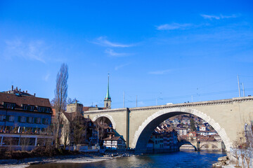 Fototapeta premium Bern, Switzerland with beautiful skies