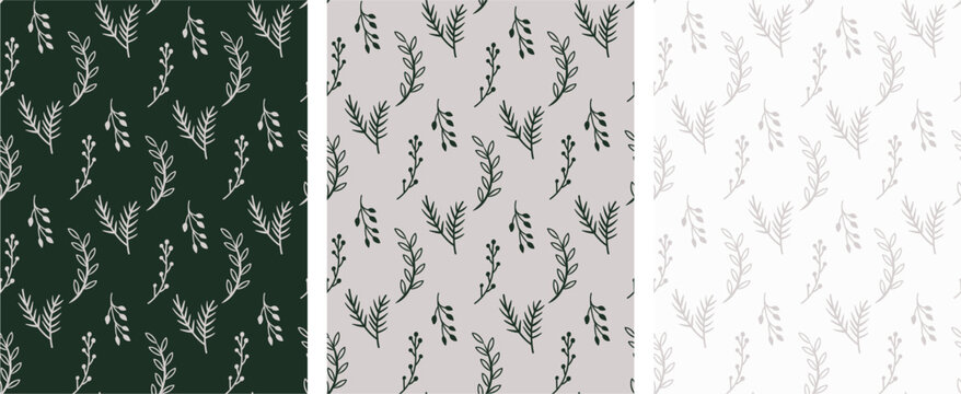 Christmas Leaves Pattern Vector For Print And Cut. Perfect Match To Unite And Make Bigger