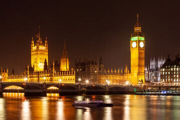 Fototapeta na wymiar Big Ben exposure photo in the UK