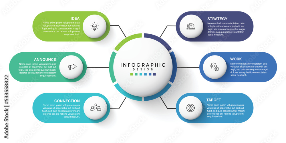 Poster Steps business data visualization timeline process infographic template design with icons
