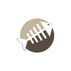 Fishbone icon logo vector