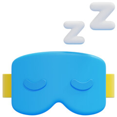 sleeping mask 3d render icon illustration